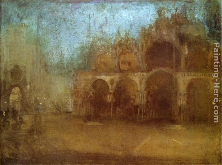 Nocturne Blue and Gold - St Mark's, Venice painting - James Abbott McNeill Whistler Nocturne Blue and Gold - St Mark's, Venice art painting